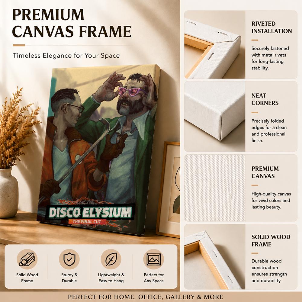 D-Disco Elysium Hot Video Game - đánh giá và giá Canvas Wrap Ready