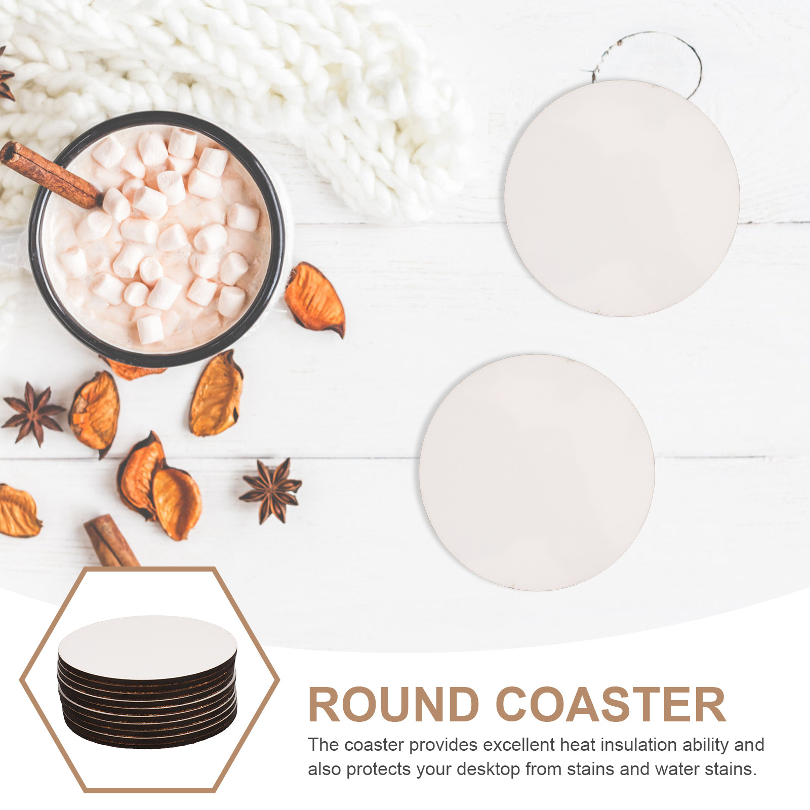 10Pcs Sublimation Wooden Coast - đánh giá và giá Coaster Sublimation Blank